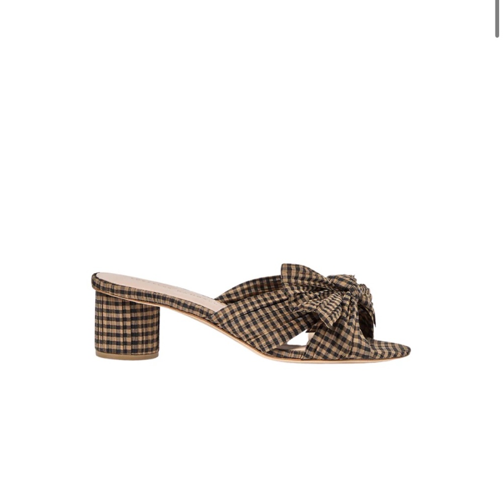 Loeffler Randall Plaid Block Heel Sandals